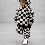 Fleece Hoodie + Sweatpants Set in Venice (Checkered)