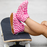 SK8TR Hi-Top in Bubble Gum Checkered