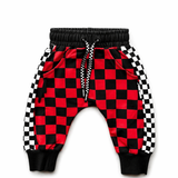 Basic Jogger in Americana Red + Black Checkered