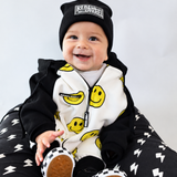 Hooded Fleece Romper in Happy Hour