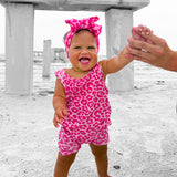 Tank + Biker Two Piece Set in Bubble Gum Leopard