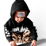 Relaxed Fit Hoodie in Rebel Bro x Live Fast Flames