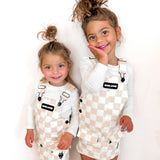 Overall Dress in Salt + Sand Checkered