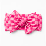 Bamboo Bow in Bubble Gum Checkered