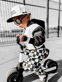 Image of Live Fast Hydro Bomber Jacket in Black/White (FINAL SALE)
