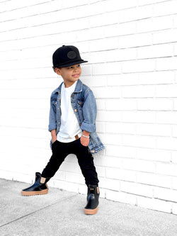 Image of The Core-Classic Midi Boot in Black / Taupe