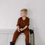 Organic Ribbed Set in Rust (PREORDER)