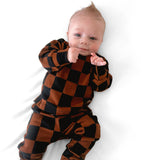 Organic Ribbed Set in Smoke + Spice