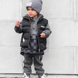 Pullover Windbreaker in Charcoal Checkered