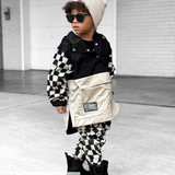 Pullover Windbreaker in Black/Oat