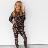 Bamboo Two Piece Set in Midnight Mocha Leopard