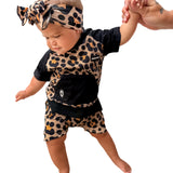 Short Sleeve Hoodie in Ava (Leopard)