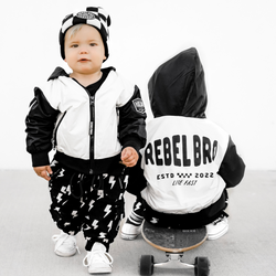 Image of Live Fast Hydro Bomber Jacket in Black/White (FINAL SALE)