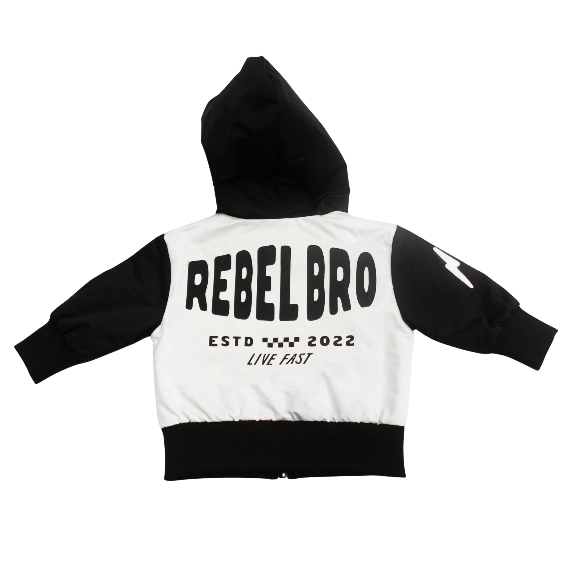 Live Fast Hydro Bomber Jacket in Black/White (FINAL SALE)