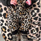 Hooded Fleece Romper in Ava (Leopard)