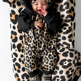 Hooded Fleece Romper in Ava (Leopard)