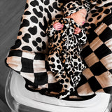 Ruffled Bamboo Zippy Sleeper in Ava (Leopard)