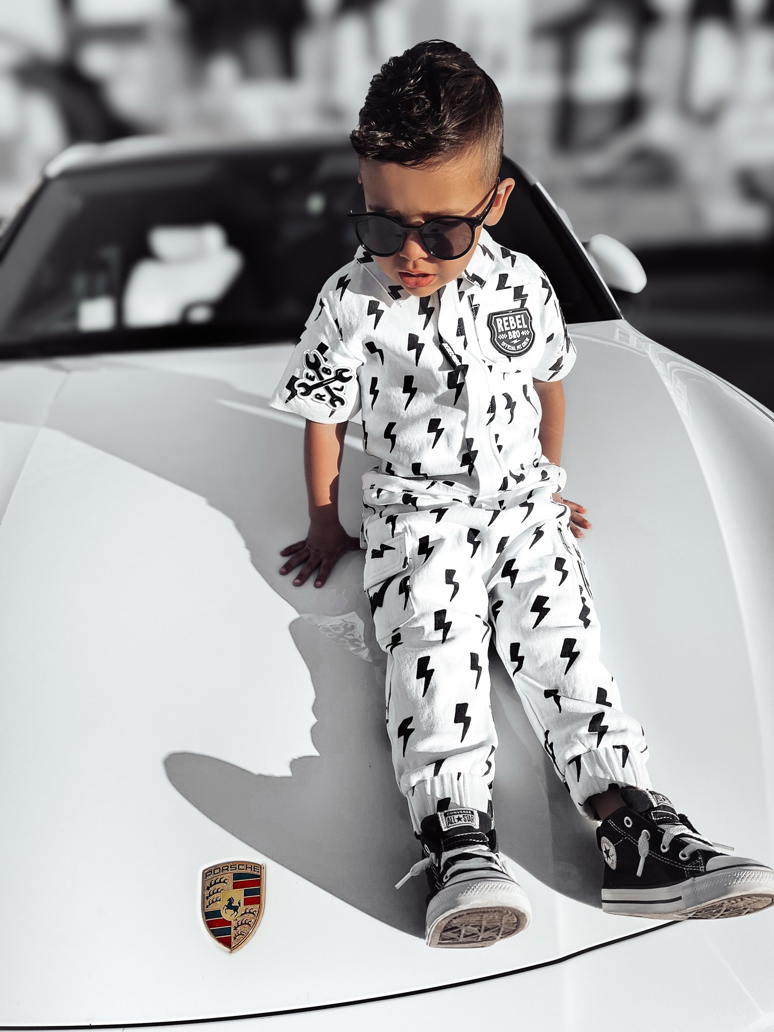Pit Crew Romper in Bowie - Rebel Bro
