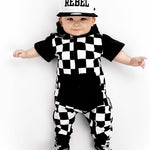 Hooded Rebel Short Sleeve Romper in Venice - Rebel Bro
