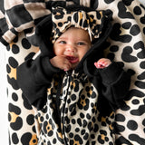 Hooded Fleece Romper in Ava (Leopard)