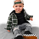 Hooded Flannel in Woodlands Olive