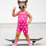 Tank + Biker Two Piece Set in Hottest Pink x Jagger