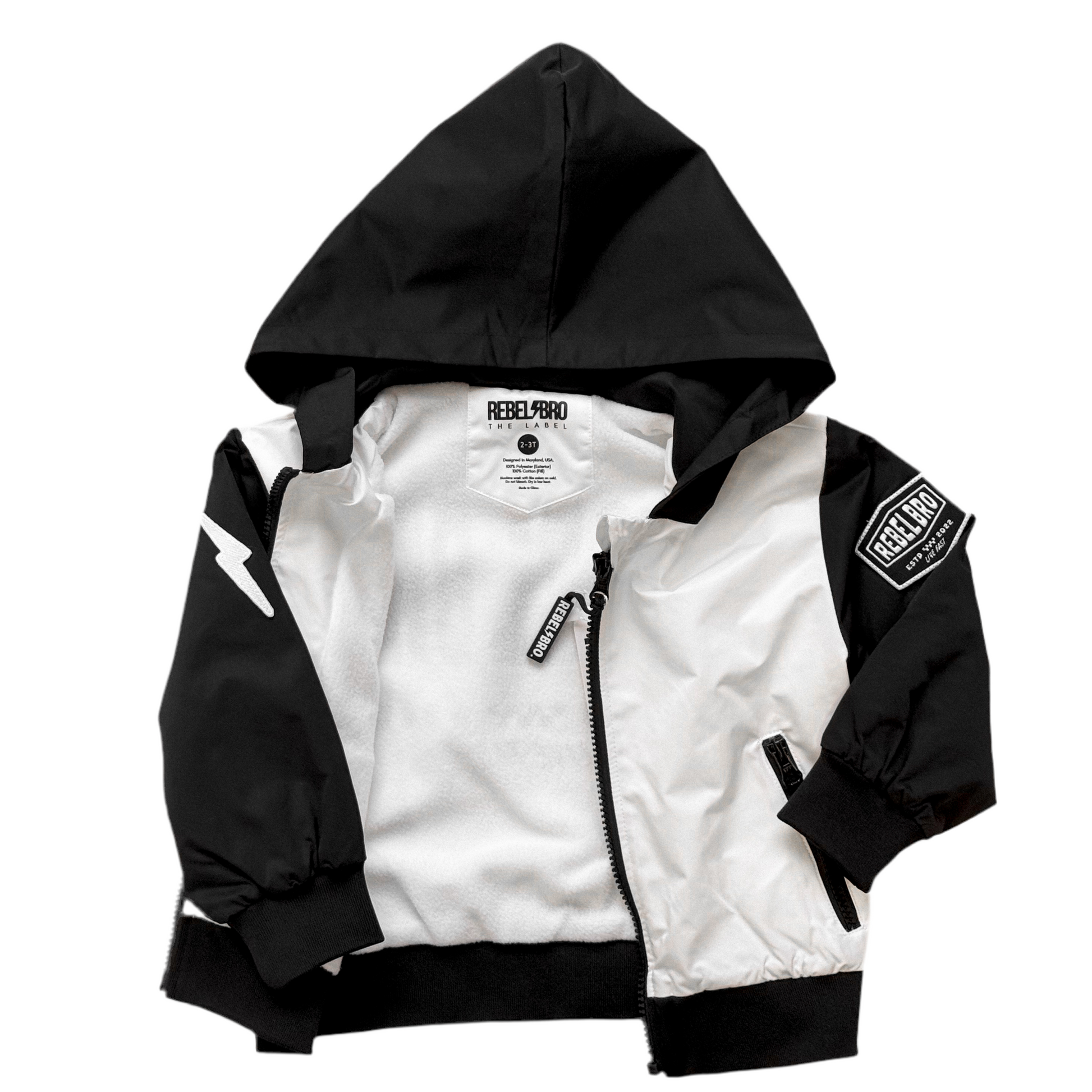 Live Fast Hydro Bomber Jacket in Black/White (FINAL SALE)