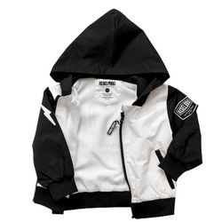 Image of Live Fast Hydro Bomber Jacket in Black/White (FINAL SALE)