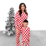 Women’s Bamboo Two Piece Set in Candy Cane Checkered