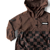 Pullover Windbreaker in Cocoa Checkered