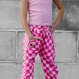 Basic Jogger in Bubble Gum Checkered