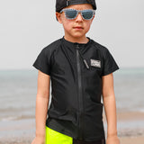 UPF50+ Short Sleeve Rash Guard in Black
