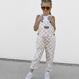 Overalls in Salt + Sand Checkered