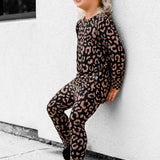Bamboo Two Piece Set in Midnight Mocha Leopard