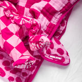 Ruffled Bamboo Zippy Sleeper in Bubble Gum Checkered