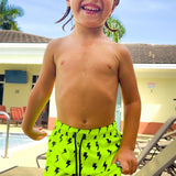 Hybrid Swim Trunks in Neon Electric Lime x Jagger