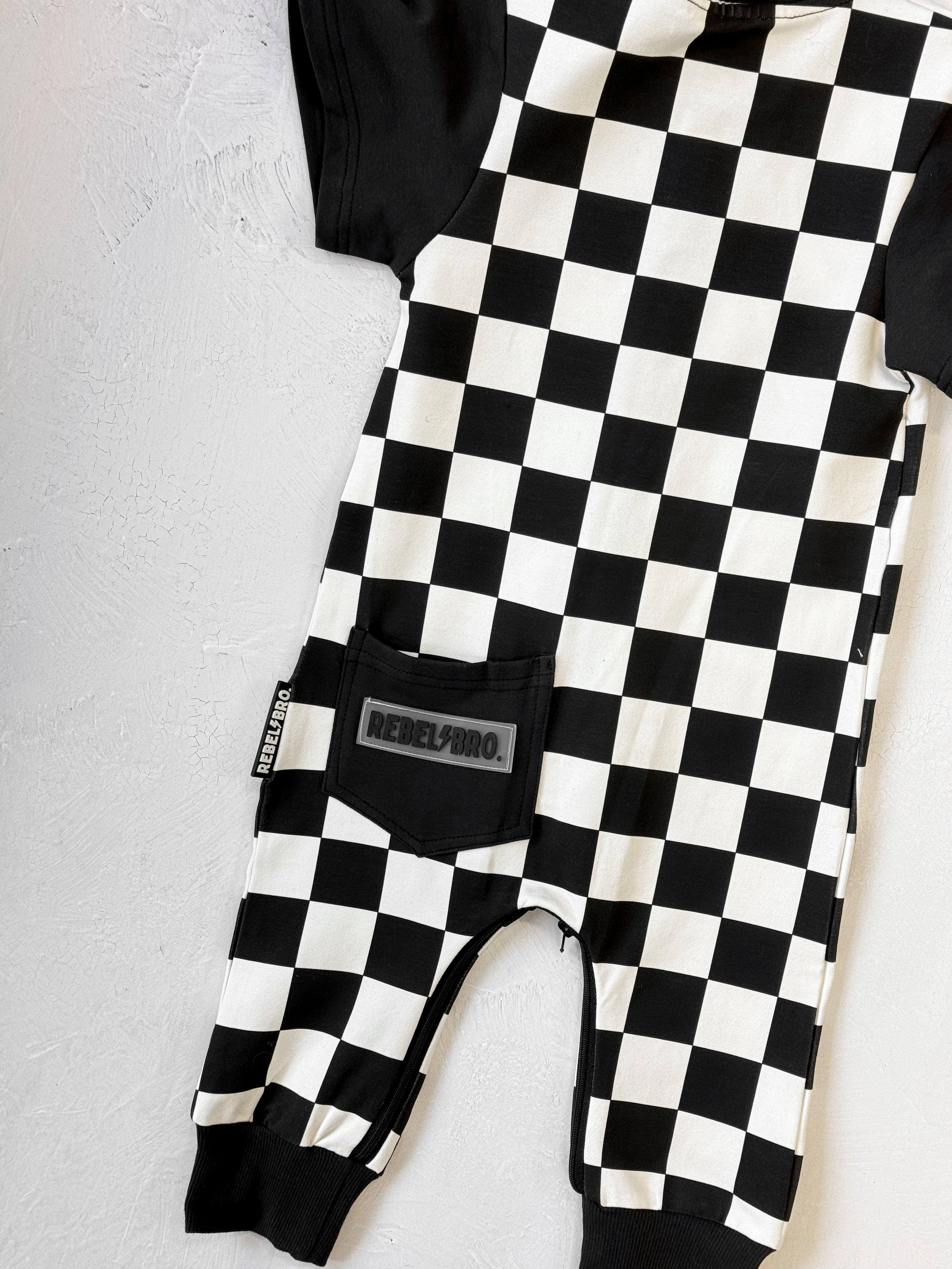 Hooded Rebel Short Sleeve Romper in Venice - Rebel Bro
