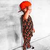 Short Sleeve Bamboo Two Piece Set in Caliente
