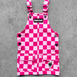 Overall Dress in Bubble Gum Checkered