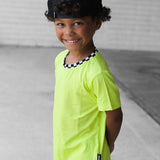 Bamboo Two Piece Set in Neon Electric Lime