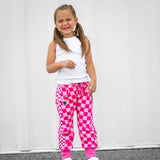 Basic Jogger in Bubble Gum Checkered
