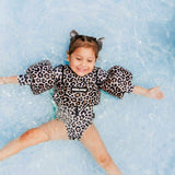 UPF50+ Girls One Piece Swimsuit in Ava (Leopard)
