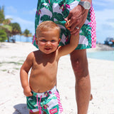 Hybrid Swim Trunks in Palm Paradise
