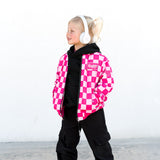 Bomber Jacket in Bubble Gum Checkered