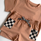 Everyday Cotton Shorts Set in Vintage Terracotta