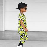 Bamboo Two Piece Set in Neon Electric Lime x Smileys