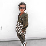 Pullover Windbreaker in Olive Checkered