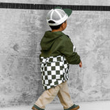 Pullover Windbreaker in Olive Checkered