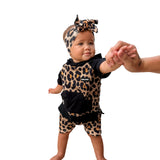 Short Sleeve Hoodie in Ava (Leopard)