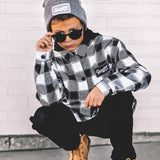 Hooded Flannel in Woodlands Haze